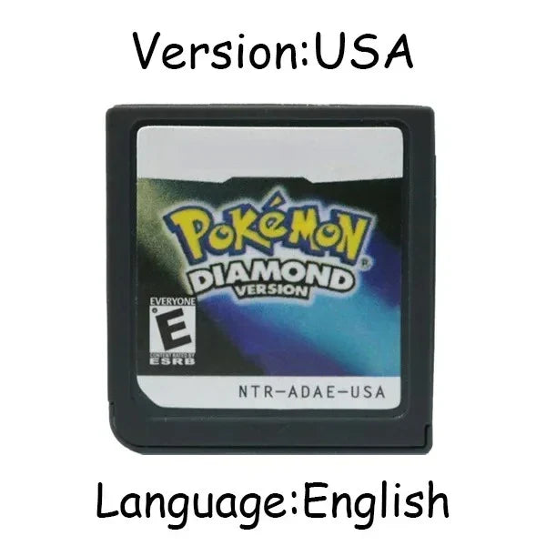 Pokemon Series DS Game Cartridge – Platinum, Pearl, Diamond, HeartGold, SoulSilver, Multilingual for NDS/3DS Consoles