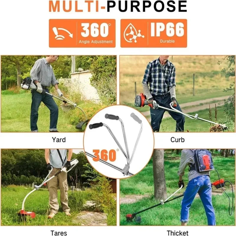 Ergonomic Trimmer Handle Grip – Adjustable Lawn Weed Whacker Auxiliary Handle for Lawn Care, Weeding & Garden Trimming Tool Accessory