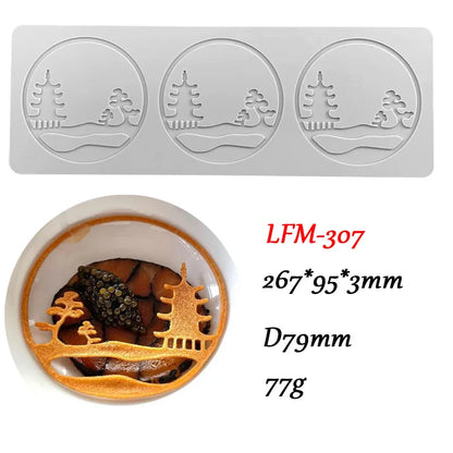Chinoiserie Pavilion Silicone Mold — DIY Leaf, Flower & Swan Sugar Lace Pad for Chocolate & Crisp Cake Decoration
