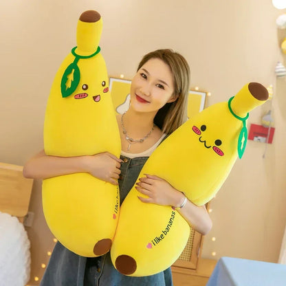 Banana Long Throw Pillow – Cute Super Soft Plush Leg Hug Doll for Bed, Perfect Girl Plush Toy