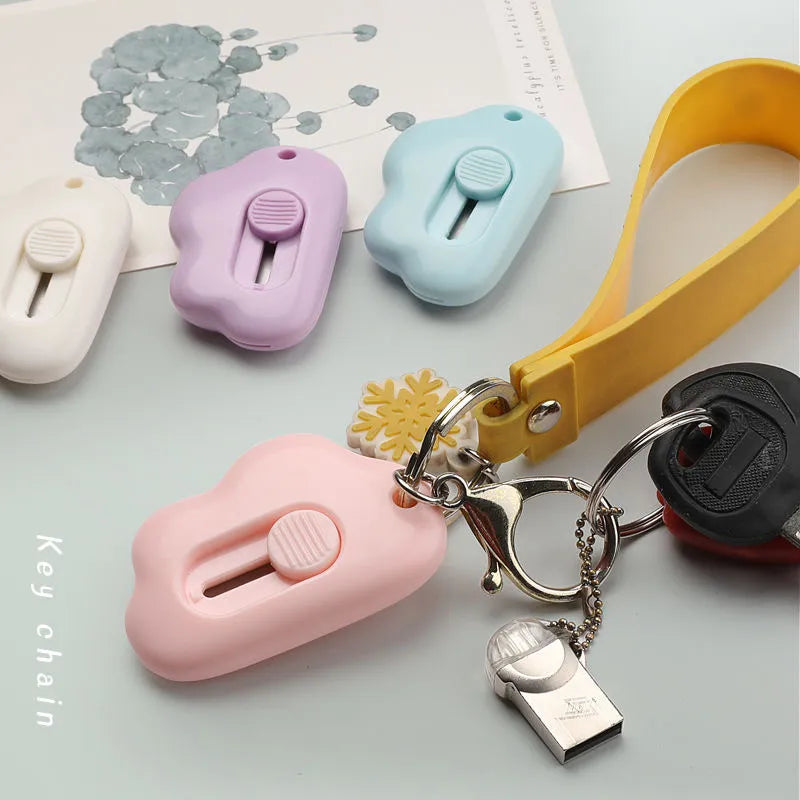 Kawaii Clouds Portable Utility Knife - Unpacking Artifact for Students, School, Office Learning Supplies