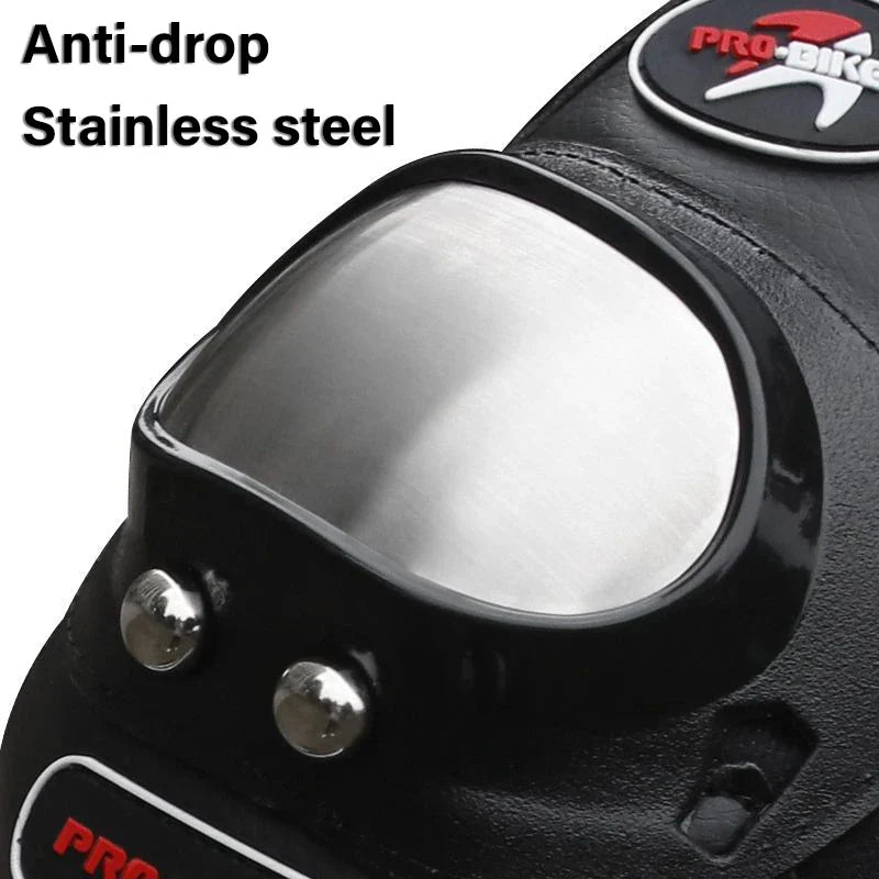 4PCS Motorcycle Knee & Elbow Pads Set — Stainless Steel Motocross Racing Protective Gear Kit