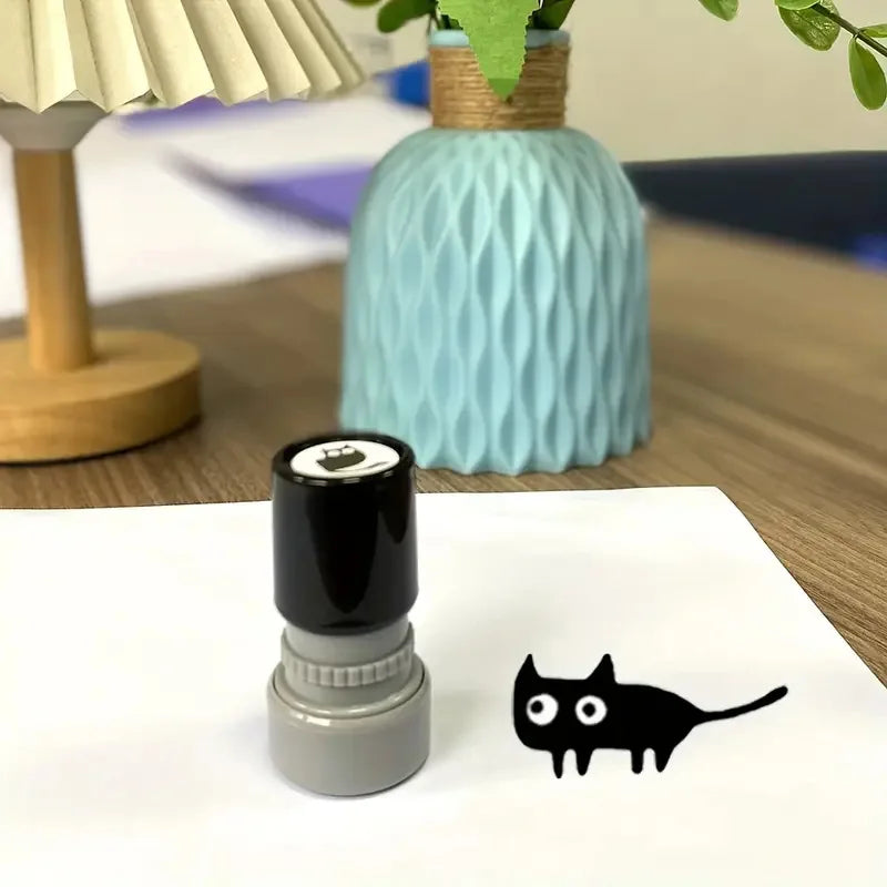 4 Styles Cute Cartoon Stamps | Lovely Black Cat DIY Scrapbooking, Diary & Collage Stationery Decoration
