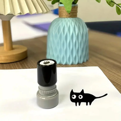 4 Styles Cute Cartoon Stamps | Lovely Black Cat DIY Scrapbooking, Diary & Collage Stationery Decoration