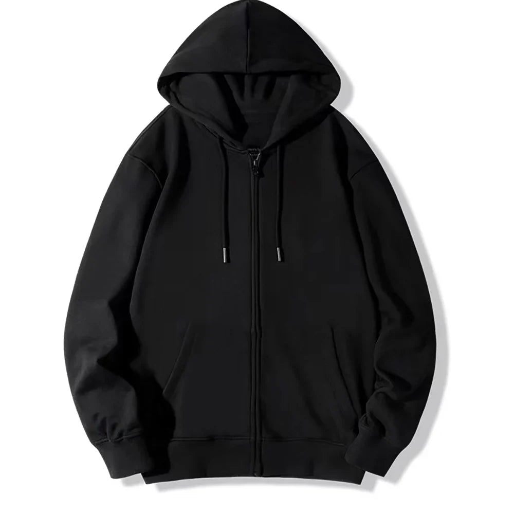Men's Retro Zip-Up Hoodie – Loose Fit Gothic Harajuku Streetwear Jacket with Long Sleeves – Y2K High Street Style