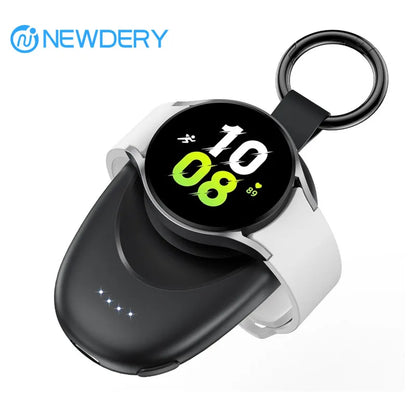 1400mAh Portable Wireless Power Bank — Magnetic Keychain Charger for Samsung Galaxy Watch 7/Ultra/6/6 Classic/5 Pro/4/3 & Active 2/1