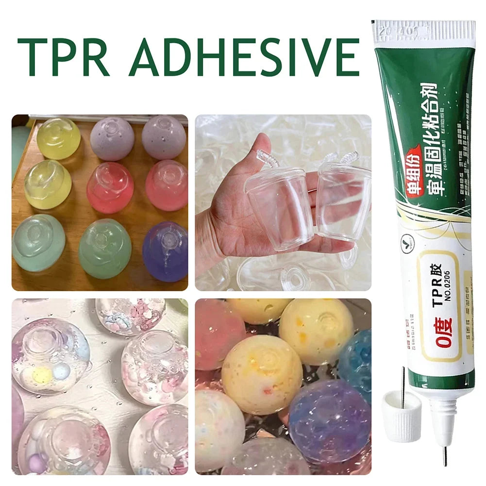 Squishy Toy TPR Glue - 20ml Room Temperature Curing Adhesive for Repairs & DIY Crafts