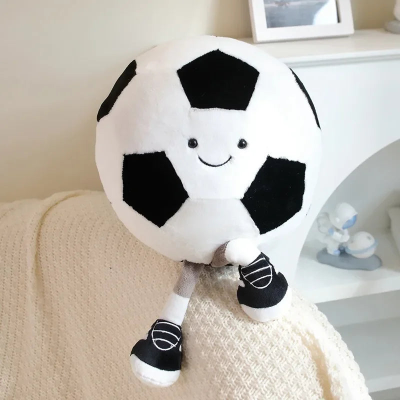 CM Sports Plush Toy — Football & Basketball Dolls, Creative Pillow & Interactive Pet Ball for Dogs & Cats