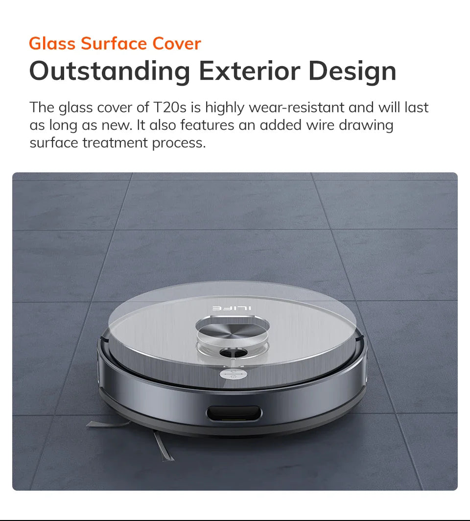 ILIFE T20S LDS Robot Vacuum Cleaner – 5000Pa, Auto Empty Dock, 60-Day Hands-Off Cleaning, Wet/Dry Sweeping & Mopping
