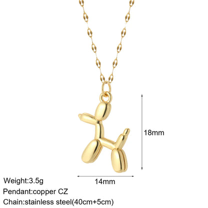 Heart Evil Blue Eye Sun Necklace – Cute Dog, Bee & Elephant Gold Pendant with Long Stainless Steel Chain for Women