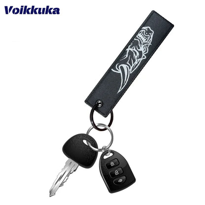 Midnight Club Oni Mask Keychain Set — 1/2/3pcs Embroidered Double-Sided Funny Tag for Motorcycle Accessories
