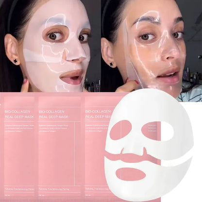 Bio Collagen Facial Mask – Deep Hydrating, Pore Shrinking Overnight Moisturizer Brightening Korean Skincare