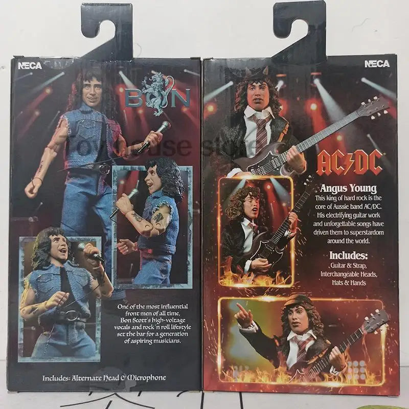 NECA Highway to Hell Angus Young & Bon Scott Action Figure – 18cm Collectible Toy Gift