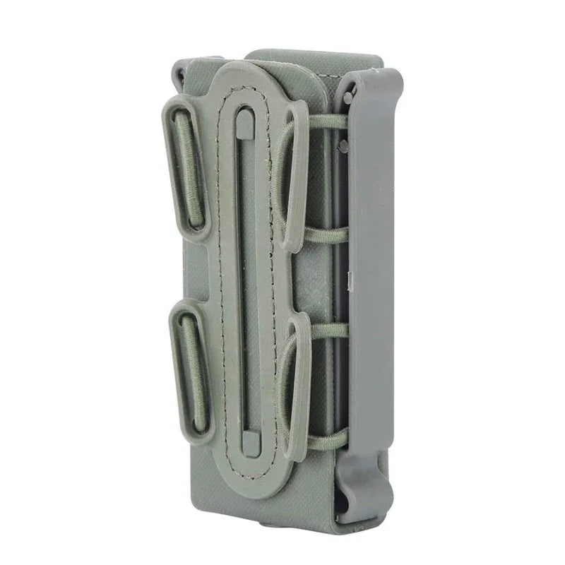 Tactical 9mm Single Magazine Pouch – MOLLE Clip, Quick Release FastMag Holder for P226, Glock 17/19, Beretta M9/PX4, Hunting Gear