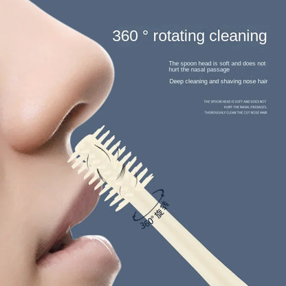 360-Degree Rotate Nostril Cleaning Scissors: Double-Sided Nose Hair Knife - Manual Nose Hair Trimmer