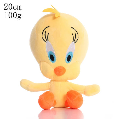 6 Piece Cartoon Character Plush Toy Set - Bugs Bunny, Daffy Duck, Tweety, Cyclone Dog and Bunny Rabbit Stuffed Dolls for Children’s Gifts