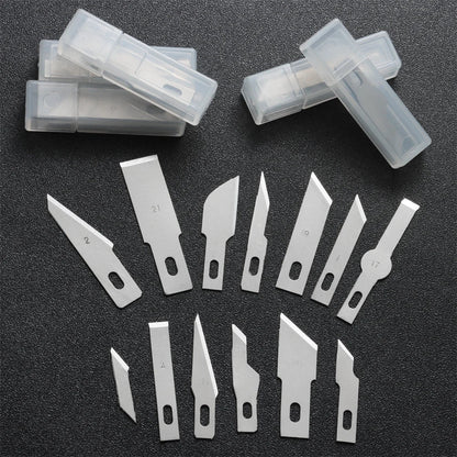 10pcs Non-Slip Metal Craft Knife Blades – Precision Engraving & Cutter Tools for PCB Repair & Mobile Phone Scalpel