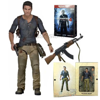 NECA Uncharted 4 Nathan Drake Action Figure – Collectible Toy Model, Creative Gift for Kids