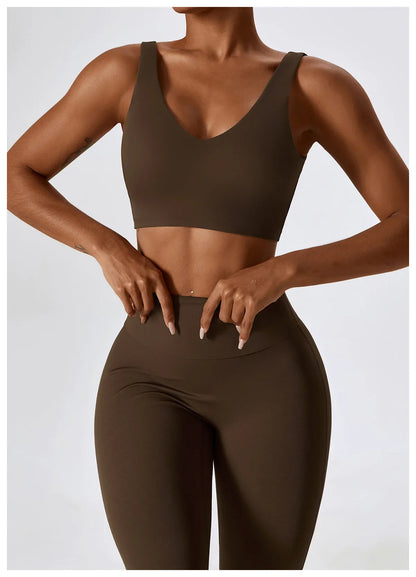 2PCS Seamless Women’s Yoga Set – Long Sleeve Crop Top & Leggings Workout Outfit, Athletic Gym Sportswear