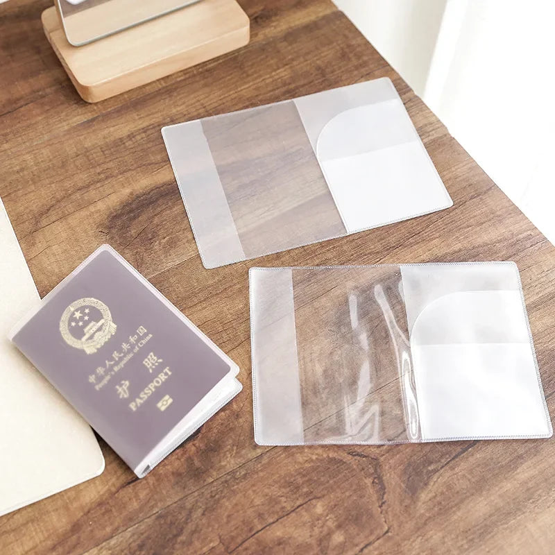 Passport Protective Cover - Transparent Frosted Waterproof PVC Document Case, 1–3 Pack