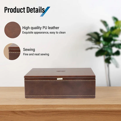 Brown PU Sunglasses & Eyeglasses Storage Case – Optical Frame Display Box with 2 or 4 Slots