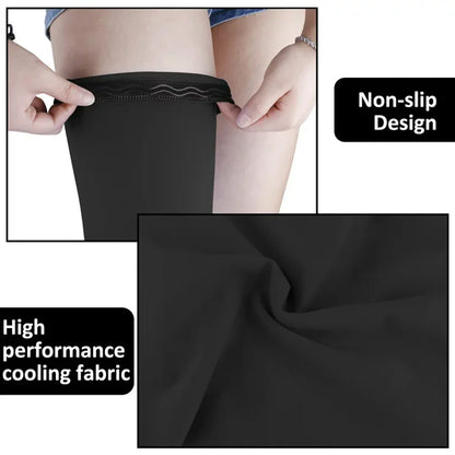 Full Leg Compression Sleeve Sport Knee Sleeve with Anti-Slip Silicone Strips for Running, Basketball & Football Support Gear