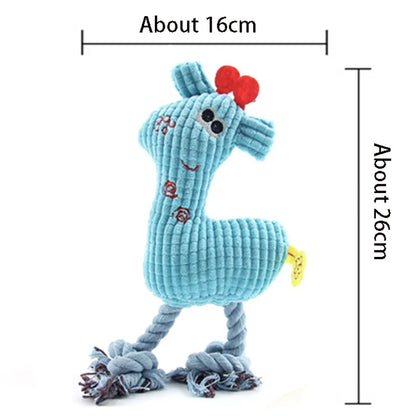 Squeaky Plush Bone Dog Toy - Puppy Teething, Chew & Molar Training Toy for Interactive Playtime