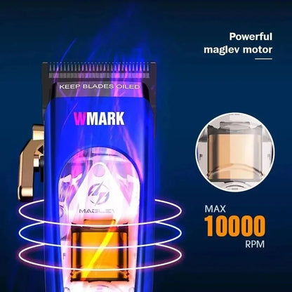 WMARK NG-9004 Professional Hair Clipper for Men – 10000 RPM Maglev Motor, DLC Hair Cutting Machine with Base Charger