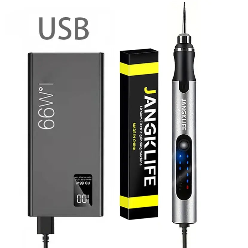 Mini USB Cordless Rotary Tool Kit for Woodworking & Engraving - Portable Jewelry Metal Glass DIY Wireless Drill