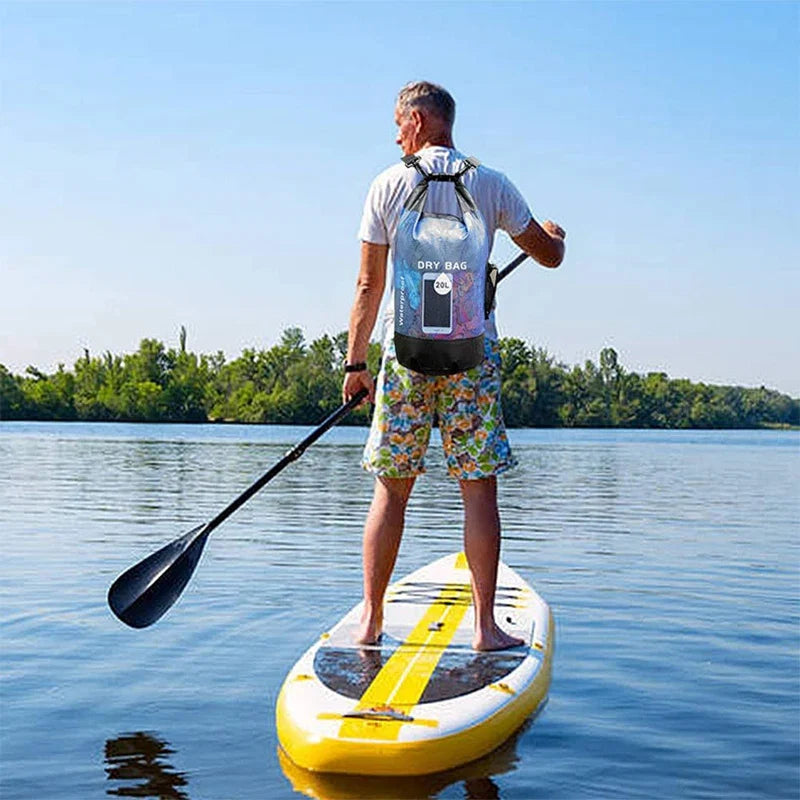 Waterproof Dry Bag - 10L/20L Storage Pack for Swimming, Trekking, Rafting, Kayaking & Boating