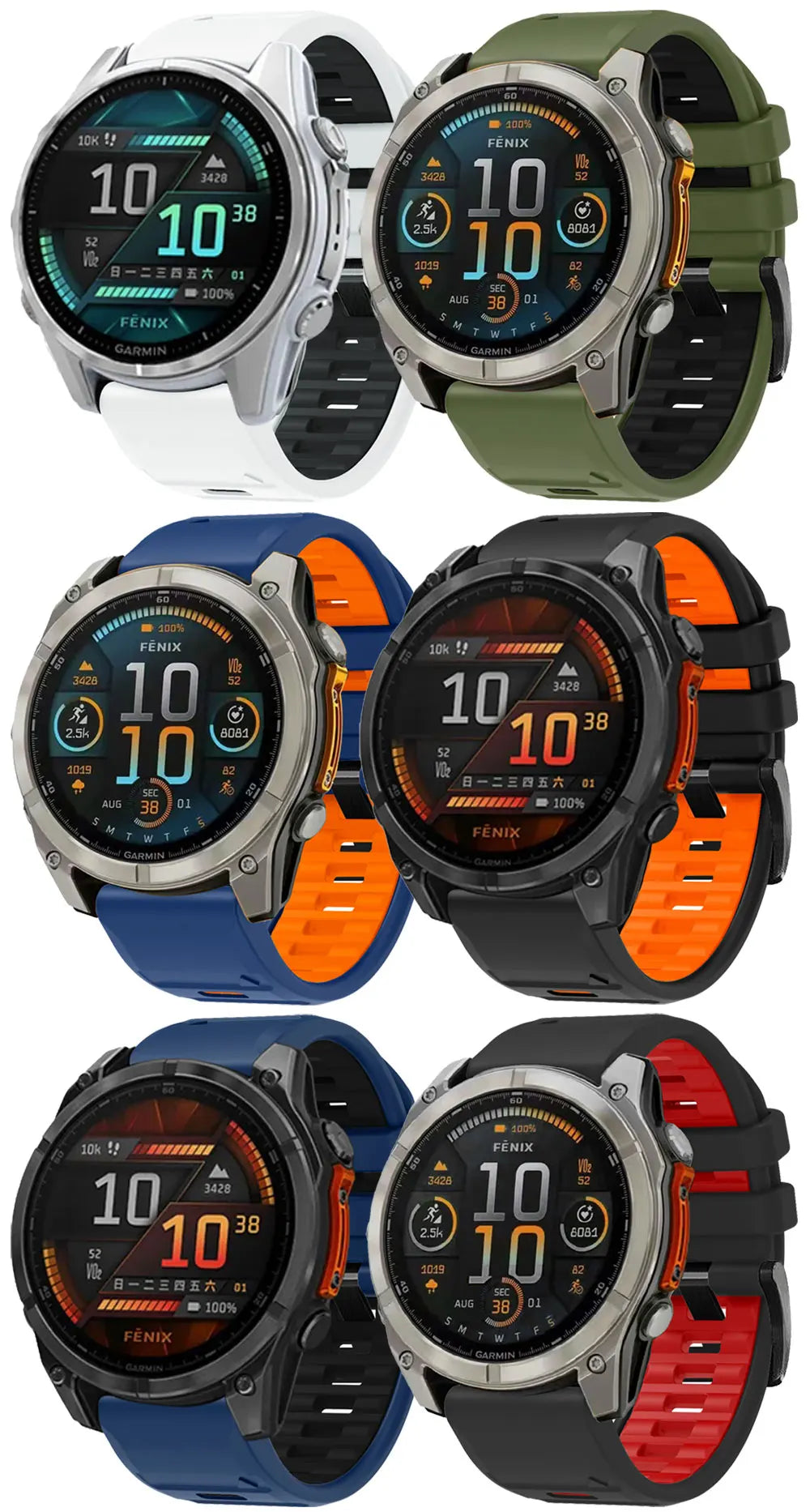 QuickFit Silicone Watch Strap – 22/26mm Band for Garmin Fenix 8/7/6/5, Epix Pro, Instinct 2, Enduro 3