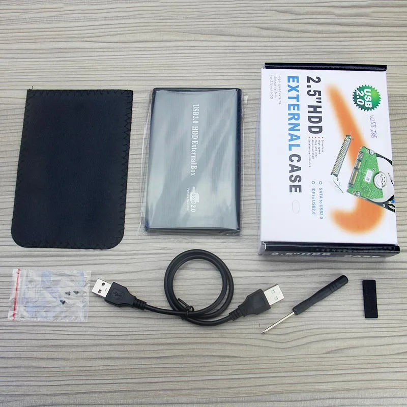 2.5"/3.5" IDE HDD External Enclosure — USB 2.0 Hard Drive Box for Desktop, PC, Laptop & Phone