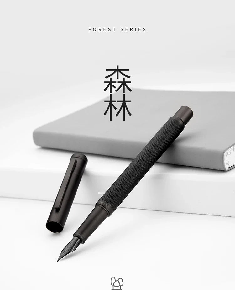 LT Hongdian Titanium Black Forest Calligraphy Pen — Student & Business Ink Pen with Gift Box