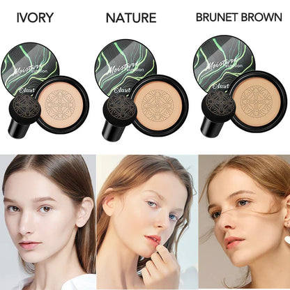 Mushroom Head Air Cushion CC Cream – Natural Moisturizing Foundation & Concealer for Oil-Control & Whitening – BB Cream Makeup Cosmetics