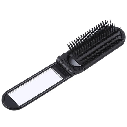 Portable Folding Comb with Makeup Mirror – Compact, Foldable Massaging Comb for Girls & Travel Bags