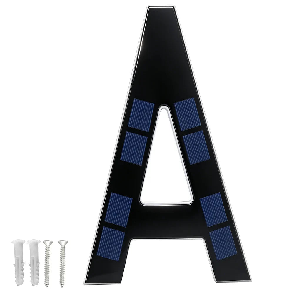12CM Solar House Number Light - LED Outdoor Address Sign with Light Sensor for Home & Doorway