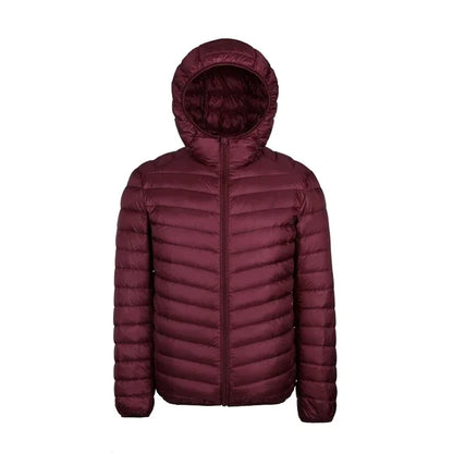 2024 Men’s Ultra-Light Down Jacket – 90% White Duck Down Hooded Thermal Feather Coat