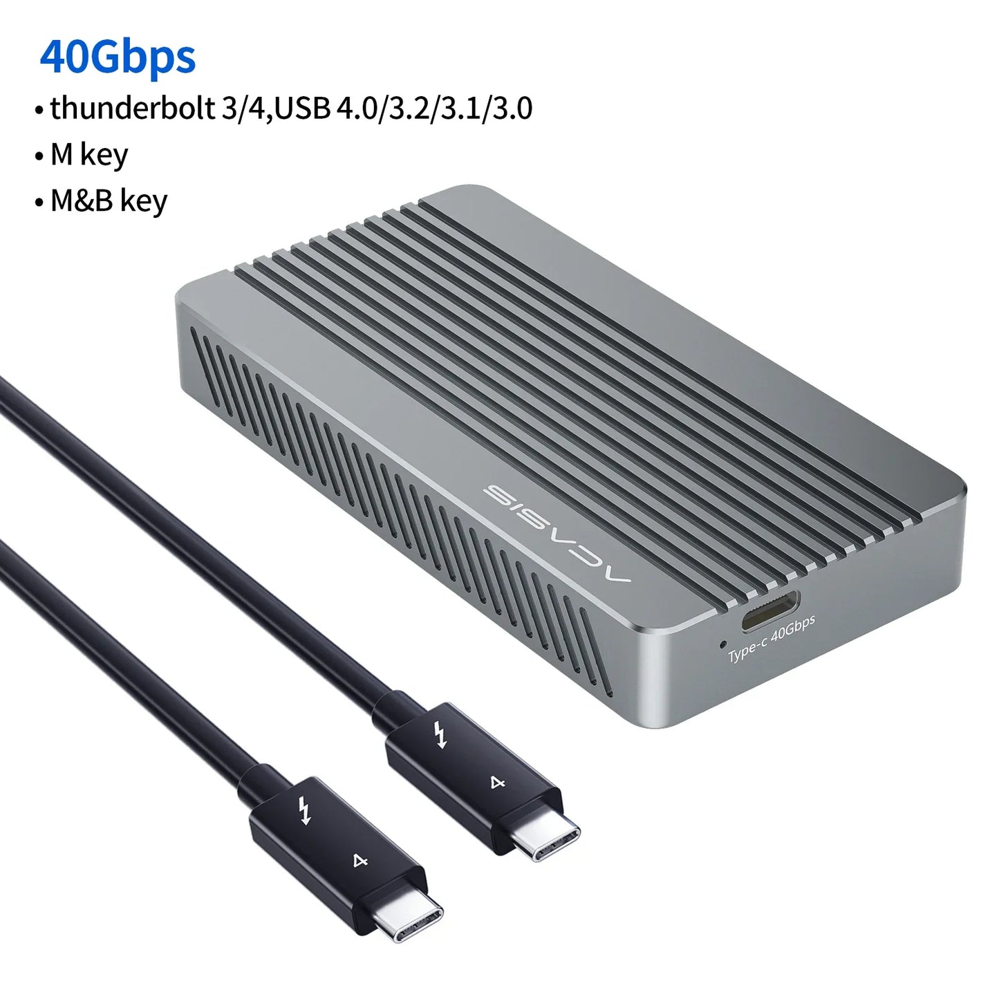 ACASIS 40Gbps USB 4.0 SSD Enclosure – Thunderbolt NVMe M.2 8TB Case, Compatible with Thunderbolt 4/3, USB 3.2/3.1/3.0 (JHL7440)