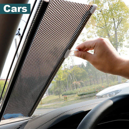 Universal Roller Blinds: Suction Cup Sunshade Blackout Curtain for Car, Bedroom, Kitchen, Office Window - Nail-Free Sun-Shading Curtains