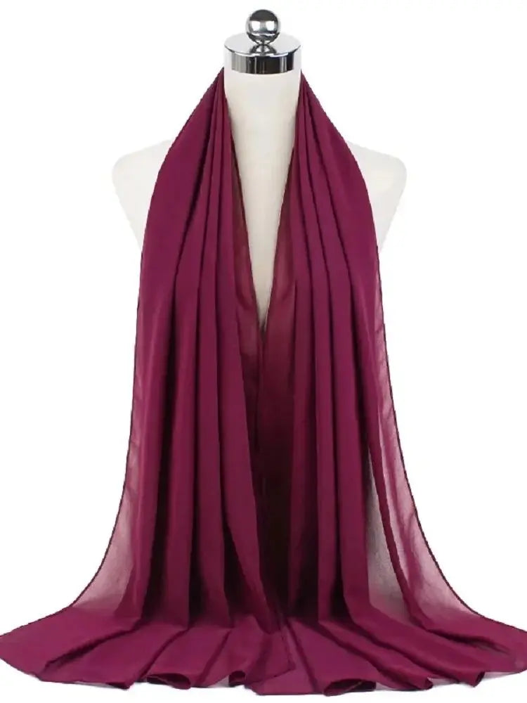 Women’s Solid Chiffon Instant Hijab – Ready-to-Wear Islamic Scarf, Muslim Shawl & Arab Head Wrap