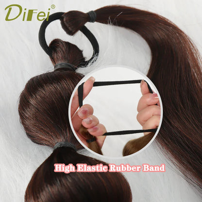 Synthetic Bubble Ponytail Extension : Wrap Around Hair Extensions for Women - Natural Black Brown Lantern Style
