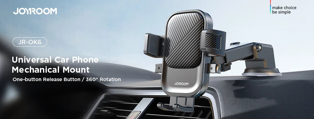 Joyroom Universal Bike Phone Holder — 360° Rotatable Shockproof Stand for 4.7-7 inch Mobile Phones, GPS Clip
