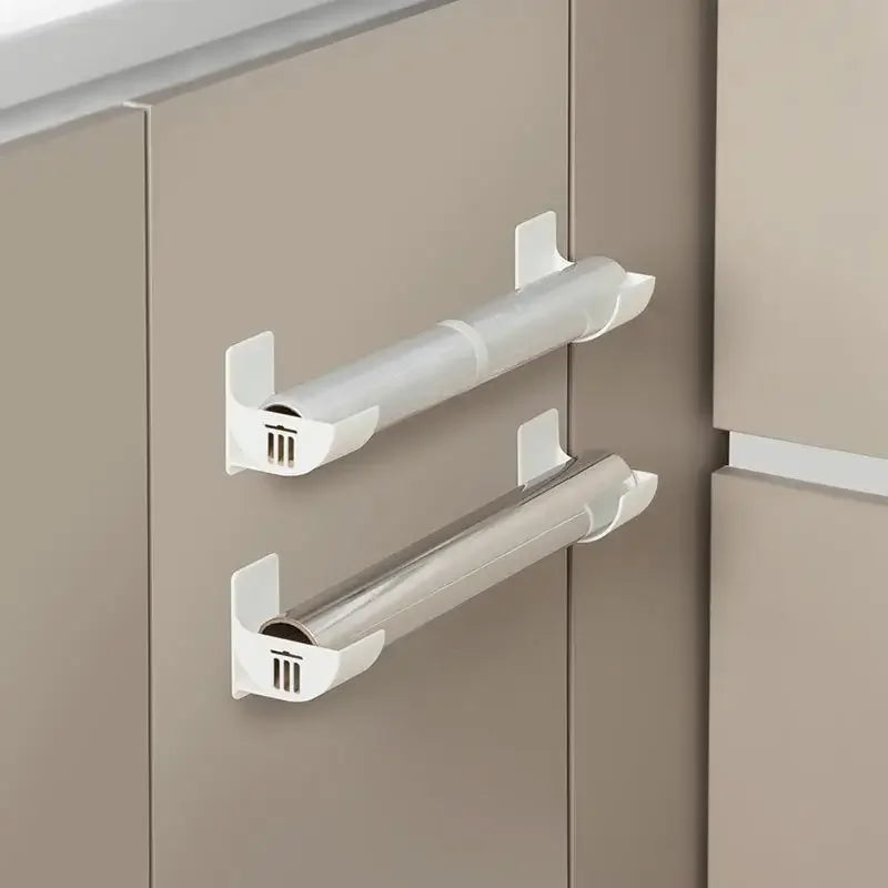 2 Pair Wall-Mounted Garbage Bag Holder - Kitchen Trash Bag Storage Box Organizer, Plastic Film Container Dispenser for Shelf