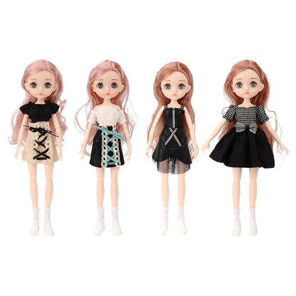 Slim 26cm BJD Doll for Girls – 13 Movable Joints with Princess Outfit, Blue Eyes & Eyelash Accessories