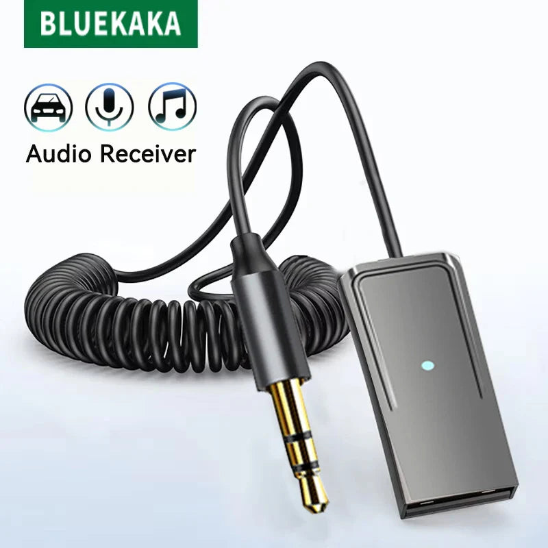 Bluetooth 5.5 Audio Receiver – USB to 3.5mm Car AUX Wireless Adapter with Mic for Handsfree Calls