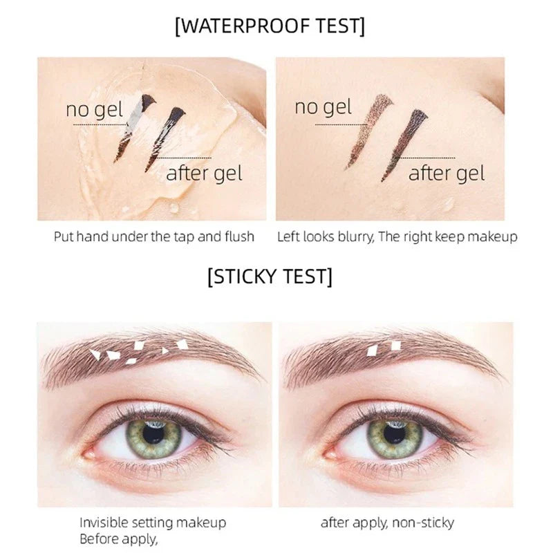 Waterproof Transparent Gel Eyebrow Styling Cream - Long-Lasting Fixing Brow Soap, Clear Liquid Eyebrow Sealed Layer, Makeup Cosmetic