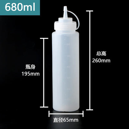 Large Squeeze Condiment Bottles with Nozzles – Ketchup, BBQ Sauce, Olive Oil Dispenser Bottles for Kitchen Use