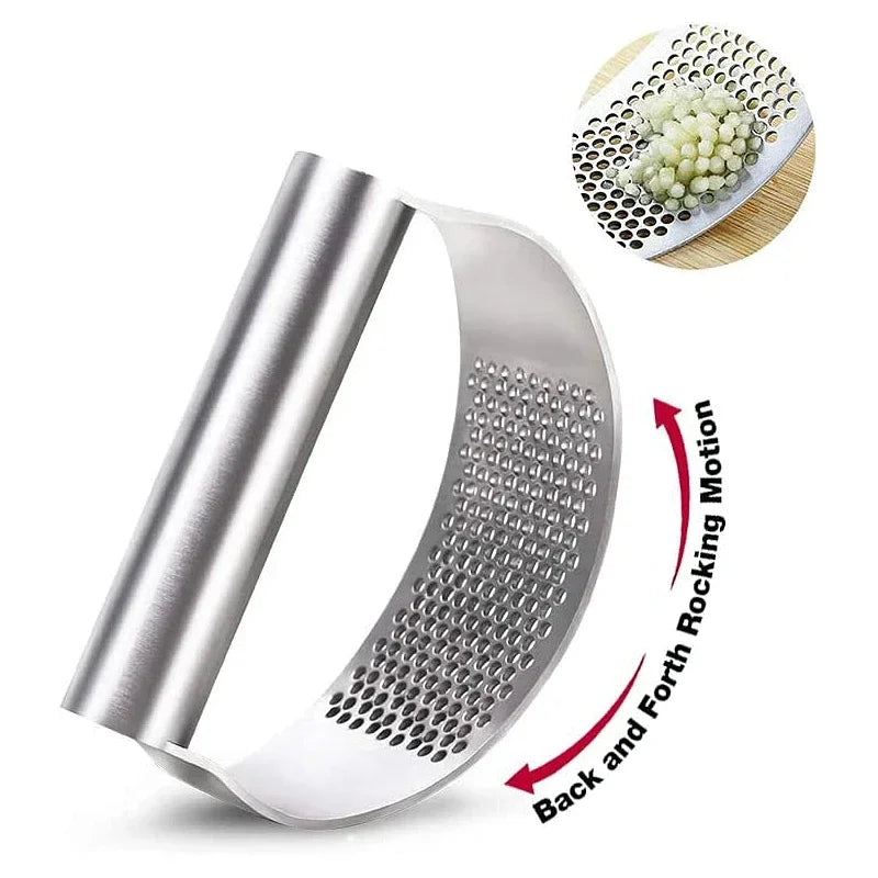 Upgraded Stainless Steel Garlic Press – Manual Garlic & Ginger Rocker Crusher Mincer Kitchen Gadget