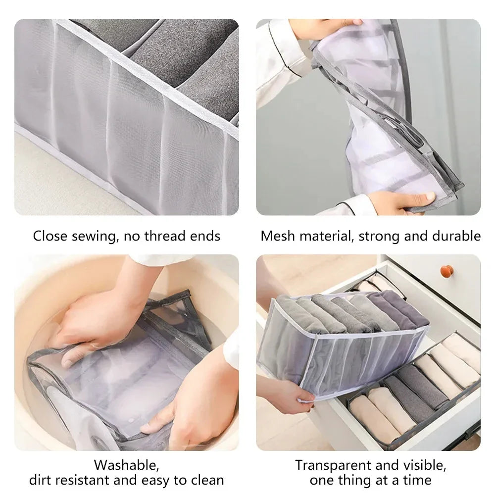 Jeans & Clothing Storage Box – Closet Organizer Drawer System for Pants, Cabinet, and Clothing Organization