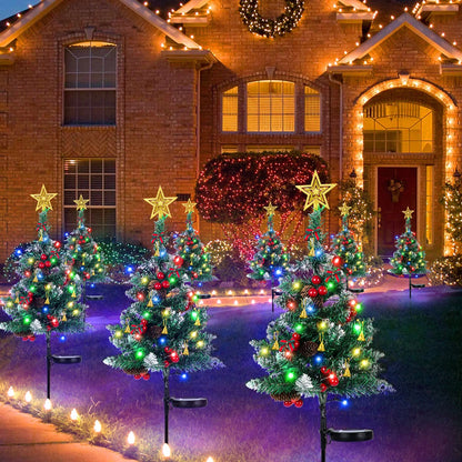 OurWarm Solar Christmas Tree Lights - 2PCS Waterproof 20-LED Outdoor Decor for Patio & Lawn